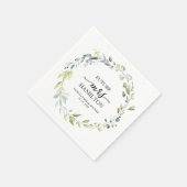 Serviette En Papier Belle Fête des mariées verte Eucalyptus Wreath (Coin)
