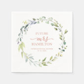 Serviette En Papier Belle Fête des mariées verte Eucalyptus Wreath (Devant)