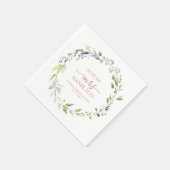 Serviette En Papier Belle Fête des mariées verte Eucalyptus Wreath (Coin)