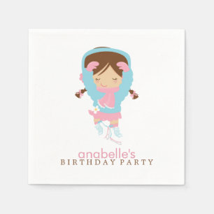 Serviette En Papier Belle Figure Skater Fête d'anniversaire de fille