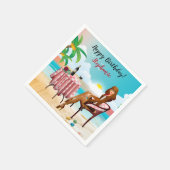 Serviette En Papier Belle Fille À La Plage Anniversaire serviettes (Coin)