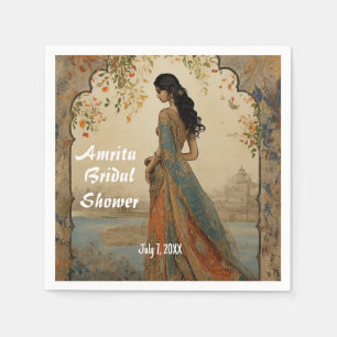 Serviette En Papier Belle fille en Sari Personnalisée