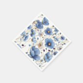 Serviette En Papier Belle fleur bleue clair (Coin)