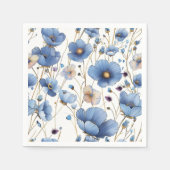 Serviette En Papier Belle fleur bleue claire (Devant)