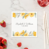 Serviette En Papier Belle Fleur Jaune Élégant Mariage romantique (En situation)