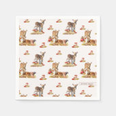 Serviette En Papier Belle Forêt Animale Automne Motif Art (Devant)