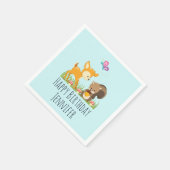 Serviette En Papier Belle forêt Animaux Caricature Whimsical (Coin)