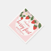Serviette En Papier Belle fraise sucrée 1er anniversaire (Coin)