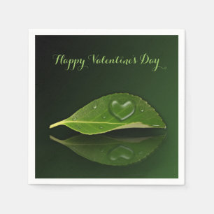 Serviette En Papier Belle gouttelette d'eau en forme de coeur sur la f