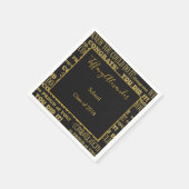 Serviette En Papier Belle Graduation Noire et Or (Coin)