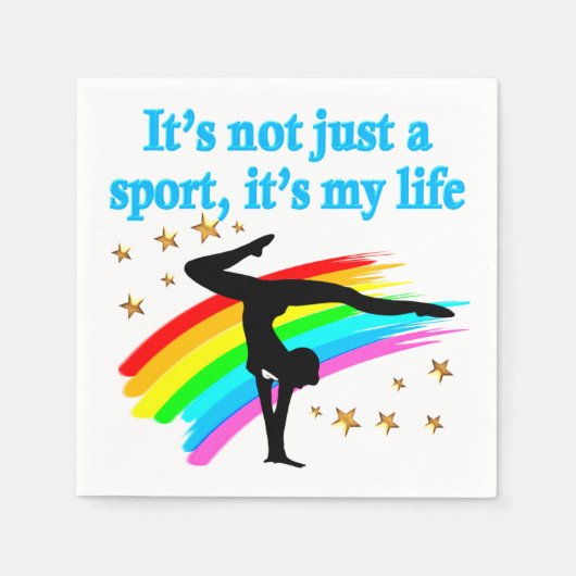 SERVIETTE EN PAPIER BELLE GYMNASTIQUE BLEUE EST MON DESIGN DE VIE (Devant)