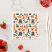 Serviette En Papier Belle Halloween Gravestone & Cauldrons (En situation)