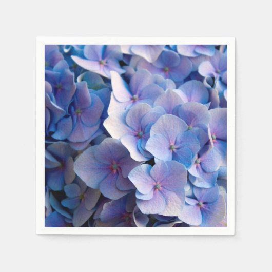 Serviette En Papier Belle Hydrangée Bleue (Devant)