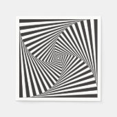 Serviette En Papier Belle illusion optique en spirale noire (Devant)