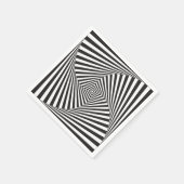 Serviette En Papier Belle illusion optique en spirale noire (Coin)