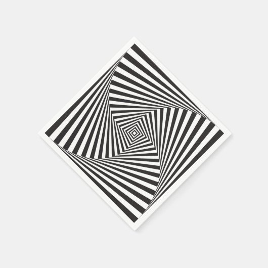Serviette En Papier Belle illusion optique en spirale noire (Coin)