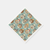 Serviette En Papier Belle illustration de Chiens en Casquette (Coin)