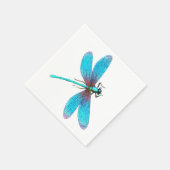Serviette En Papier Belle libellule bleu clair Turquoise (Coin)