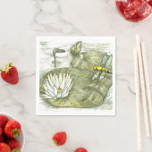 Serviette En Papier Belle libellule d'été et Lilly Pad (En situation)