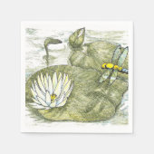 Serviette En Papier Belle libellule d'été et Lilly Pad (Devant)