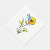 Serviette En Papier Belle libellule Sur Fleur (Coin)