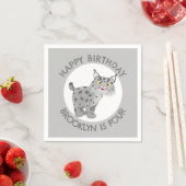 Serviette En Papier Belle lynx lynx dessin animé anniversaire personna (En situation)