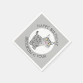 Serviette En Papier Belle lynx lynx dessin animé anniversaire personna (Coin)