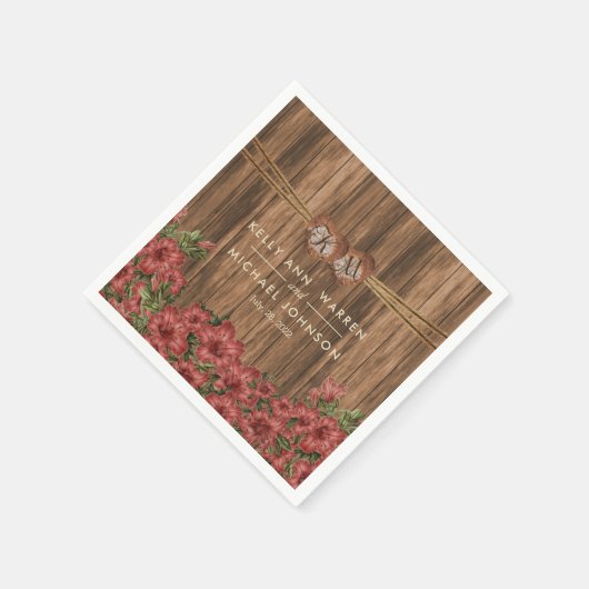 Serviette En Papier Belle Lys Rose Dusty (Coin)