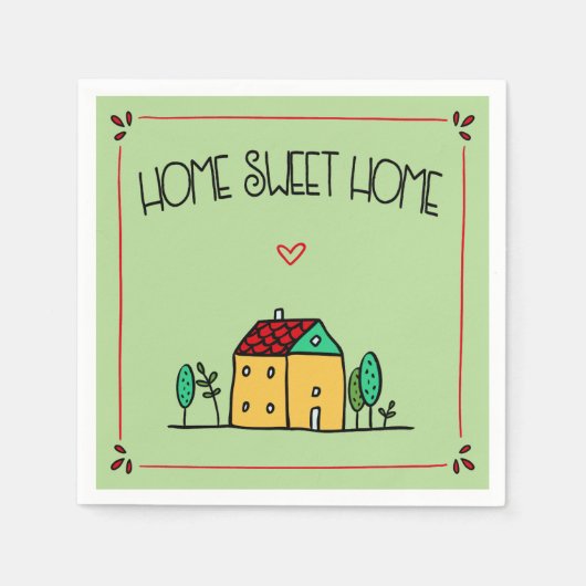 Serviette En Papier Belle maison douce maison menthe vert papier servi (Devant)