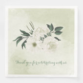 Serviette En Papier belle mariage blanche fleurie (Devant)