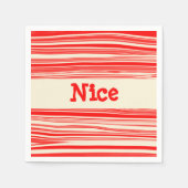 Serviette En Papier Belle menthe rouge Bonbon Marbré Stripes (Devant)