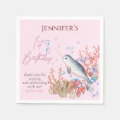 Serviette En Papier Belle mer bébé Narwhal coquilles Anniversaire (Devant)