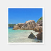 Serviette En Papier Belle Mer Tropicale avec Côte Rocheuse Couverte (Devant)