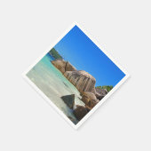 Serviette En Papier Belle Mer Tropicale avec Côte Rocheuse Couverte (Coin)