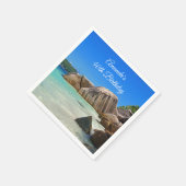 Serviette En Papier Belle Mer Tropicale Côte Rocheuse Anniversaire (Coin)