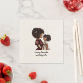 Serviette En Papier Belle mère et fille noire (26) (En situation)