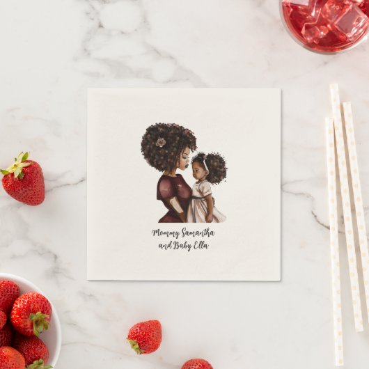 Serviette En Papier Belle mère et fille noire (26) (En situation)