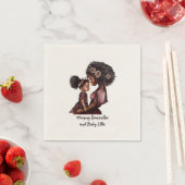 Serviette En Papier Belle mère et fille noire (28) (En situation)