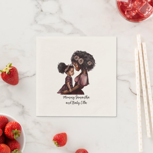 Serviette En Papier Belle mère et fille noire (28) (En situation)