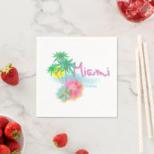 Serviette En Papier Belle Miami Florida Napkins (En situation)