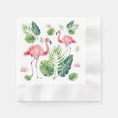 Serviette En Papier Belle motif de flamants roses (Devant)