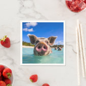 Serviette En Papier Belle natation Cochon Exuma Bahamas (En situation)