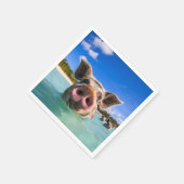Serviette En Papier Belle natation Cochon Exuma Bahamas (Coin)