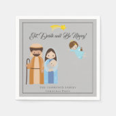 Serviette En Papier Belle Nativité Manger Boire Soyez Joyeux Noël (Devant)