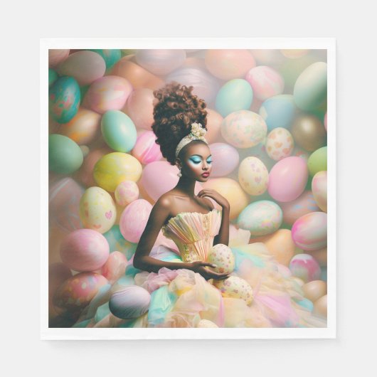 Serviette En Papier Belle Noire Pâques Muse Papier serviettes (Devant)