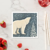 Serviette En Papier Belle Ours Polaire Artique (En situation)