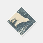 Serviette En Papier Belle Ours Polaire Artique (Coin)