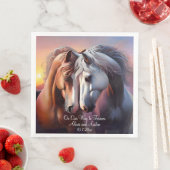Serviette En Papier Belle paire de chevaux pour l'Anniversaire (En situation)