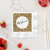 Serviette En Papier Belle Parties scintillant d'or 13e anniversaire (En situation)
