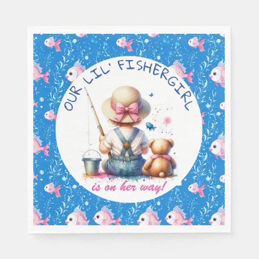 Serviette En Papier Belle pêche à thème Baby shower de fille (Devant)